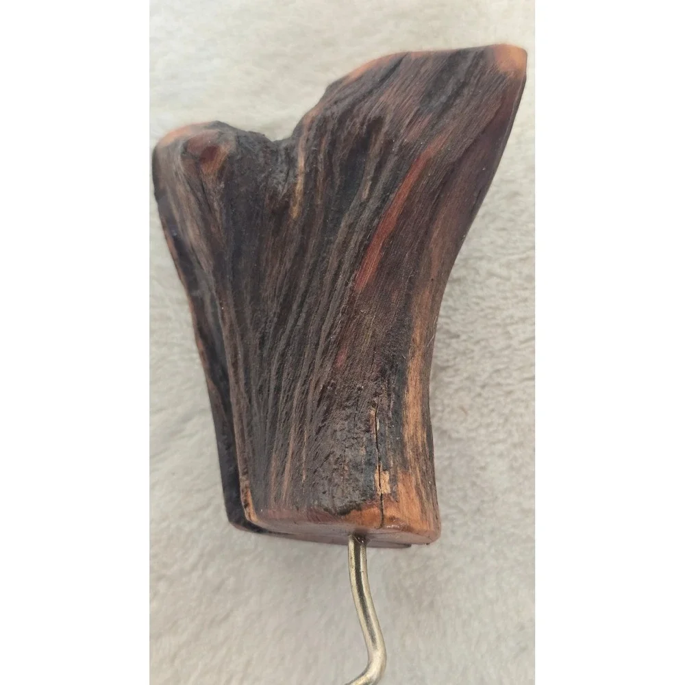 Vintage Natural Wood Burl Handle Corkscrew Rustic Hand Carved Wine Bottle Opener